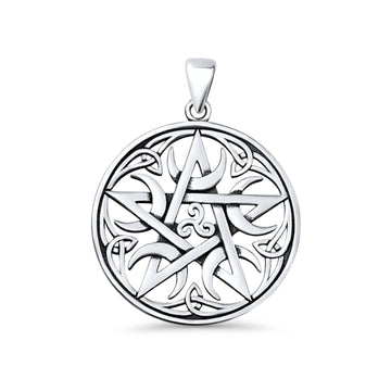Pentagram, Moon & Triskelion Pendant